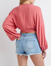 Load image into Gallery viewer, Floral Frayed Hem Denim Shorts