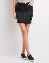 Load image into Gallery viewer, Refuge Destroyed Denim Mini Skirt