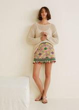 Load image into Gallery viewer, Pom poms embroidered skirt