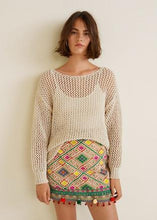 Load image into Gallery viewer, Pom poms embroidered skirt