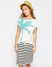 Load image into Gallery viewer, People Tree Organic Cotton T-Shirt with Palm Tree Print
